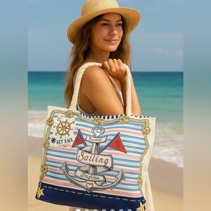 Brighton "Sail Into Summer" Nautical Canvas Tote Bag | NWT | $100 Retail